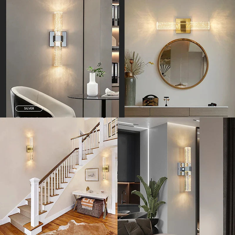 AuroraLux Bubble Wandlamp – Luxe Gouden LED