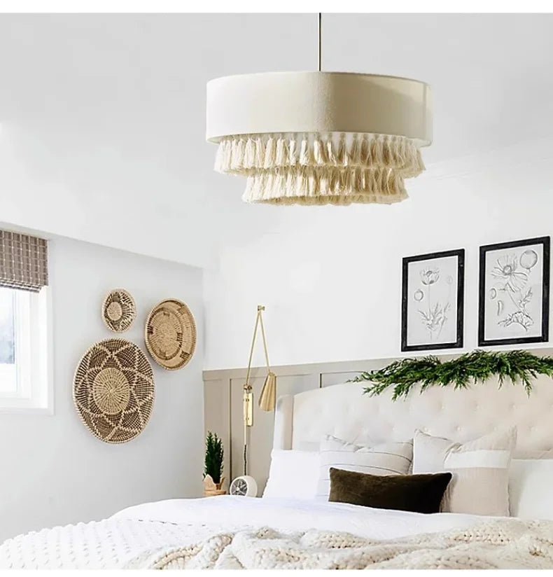 SabiGlow – Boheemse Wabi Sabi Stoffen Hanglamp