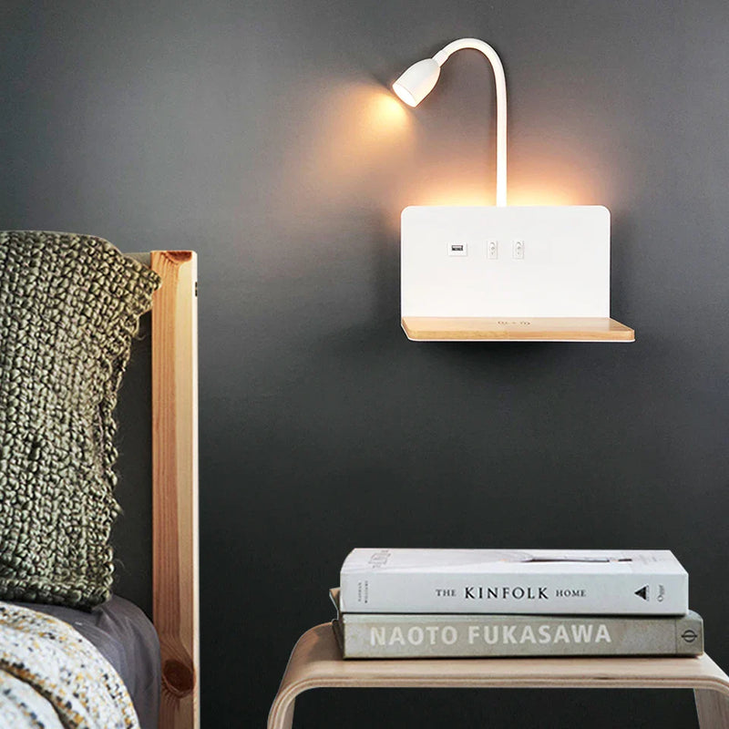 LumiCharge – Stijlvolle Wandlamp met Draadloos Opladen