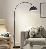 Nordic Arc Luxe Vloerlamp – Minimalistische LED Staande Lamp met Marmeren Basis
