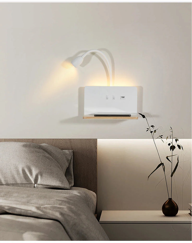 LumiCharge – Stijlvolle Wandlamp met Draadloos Opladen