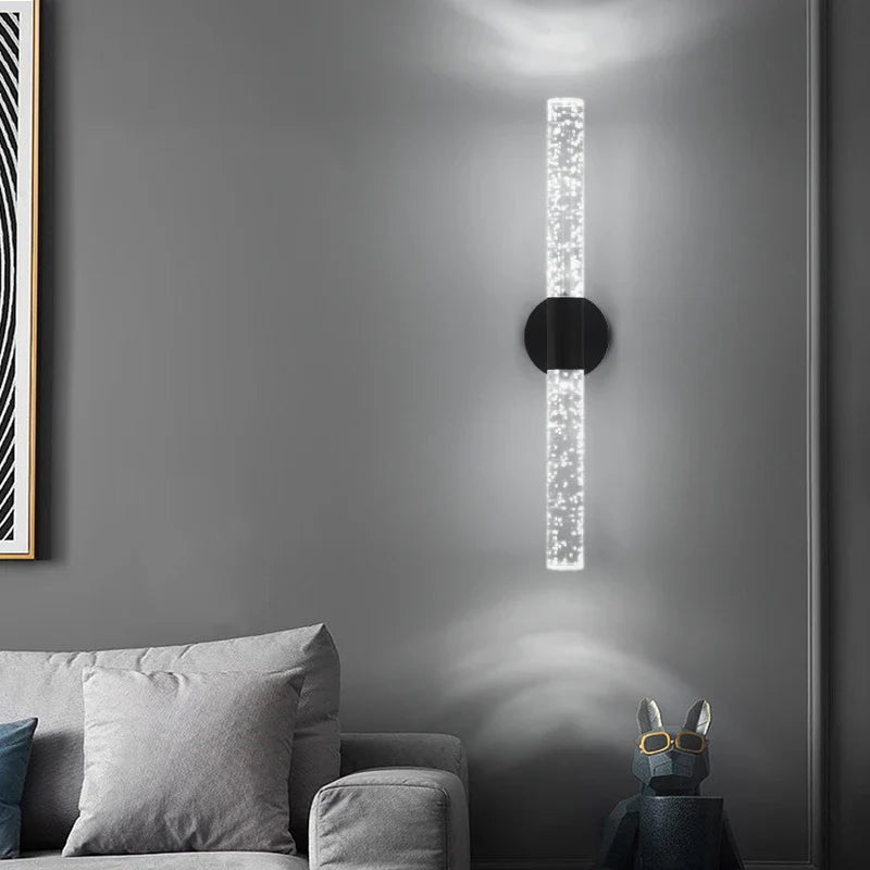LumiGlas – Luxe LED Wandlamp met Kristal Bubbelstaaf