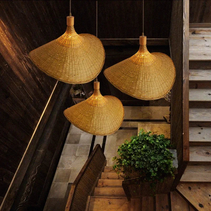 ZenWeave Bamboe Hanglamp – Handgeweven Oosterse Stijl voor Huis en Restaurant