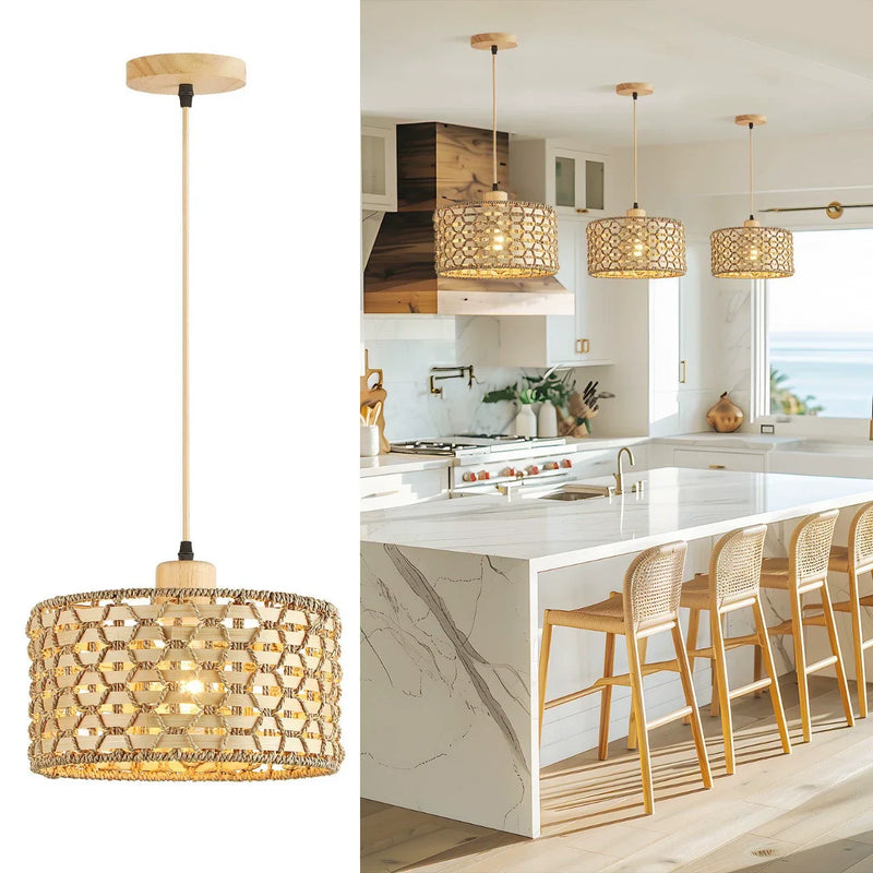 NaturaRiet Rieten Hanglamp – Authentieke Sfeer in een Modern Jasje