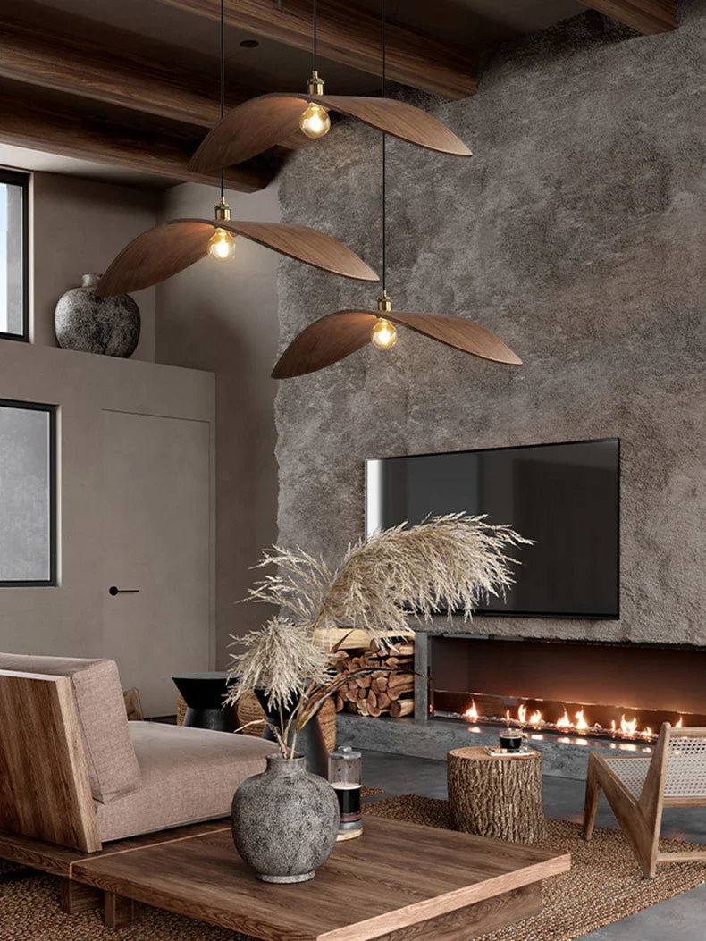 Vintage Wabi-Sabi Houten Hanglamp