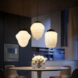 LUMORIA Mid-Century Art Deco Hanglamp – Vintage Elegantie met Melkwit Glas