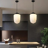 LUMORIA Mid-Century Art Deco Hanglamp – Vintage Elegantie met Melkwit Glas