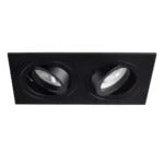 Seidy Dubbele Inbouwspot Aluminium Wit/Zwart/Geborsteld 170x90mm