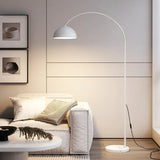 Nordic Arc Luxe Vloerlamp – Minimalistische LED Staande Lamp met Marmeren Basis