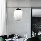 LUMORIA Mid-Century Art Deco Hanglamp – Vintage Elegantie met Melkwit Glas
