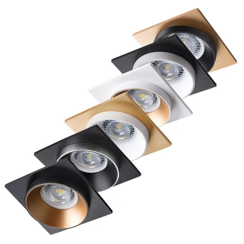 Simen DSL Vierkante Inbouwspot Aluminium 92x92mm 7 Kleurcombinaties