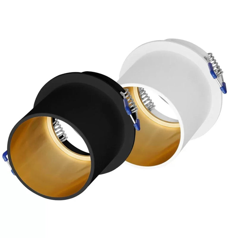 Spag L Inbouwspot Aluminium – Wit/Zwart met Gouden Binnenzijde