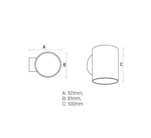 Squalla-Full Round Wandlamp G9 Aluminium – Wit of Zwart, 3000K