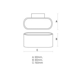 Squalla-Oval Wandlamp G9 Aluminium – Wit of Zwart, Brons Binnenzijde