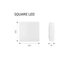Square LED Large Wand- & Plafondlamp IP54 – Wit 13W