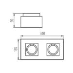 Stobi-II ES Dubbele Opbouwspot GU10 Aluminium – Wit of Zwart
