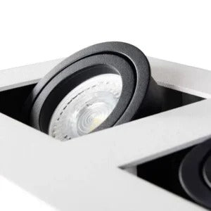 Stobi-II Opbouwspot Dubbel GU10 – Vierkant Wit of Zwart