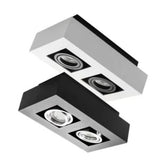 Stobi-II Opbouwspot Dubbel GU10 – Vierkant Wit of Zwart