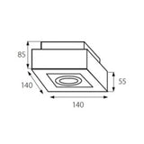 Stobi-I Opbouwspot Vierkant GU10 – Enkel Zwart of Wit