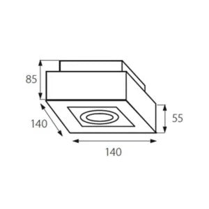 Stobi-I Opbouwspot Vierkant GU10 – Enkel Zwart of Wit