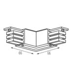 Tear-N Hoekstuk 3-Fase Spanningsrail Connector – Wit/Zwart | 230V