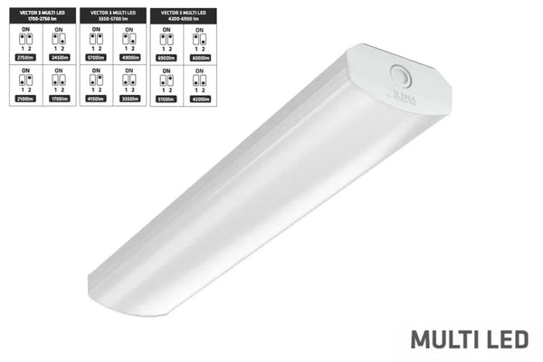 Vector-3 LED Opbouwarmatuur | Wattage Instelbaar | Wit | 5 Jaar