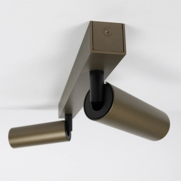 Vigo 2 Opbouwspot Brons – Moderne Aluminium Plafondspot Dubbel GU10