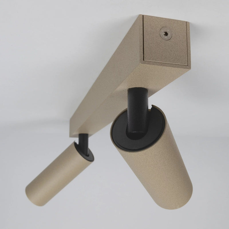 Vigo 2 Opbouwspot Champagne – Moderne Dubbele Aluminium Plafondspot