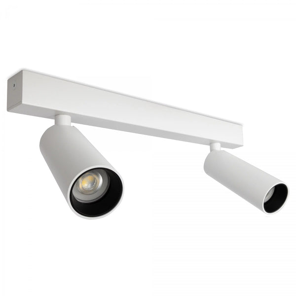 Vigo 2 Opbouwspot Wit – Moderne Dubbele Aluminium Plafondspot GU10
