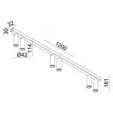 Vigo 6 Opbouwspot Brons – Aluminium Plafondlamp met 6 GU10 Spots, Kantelbaar & Draaibaar