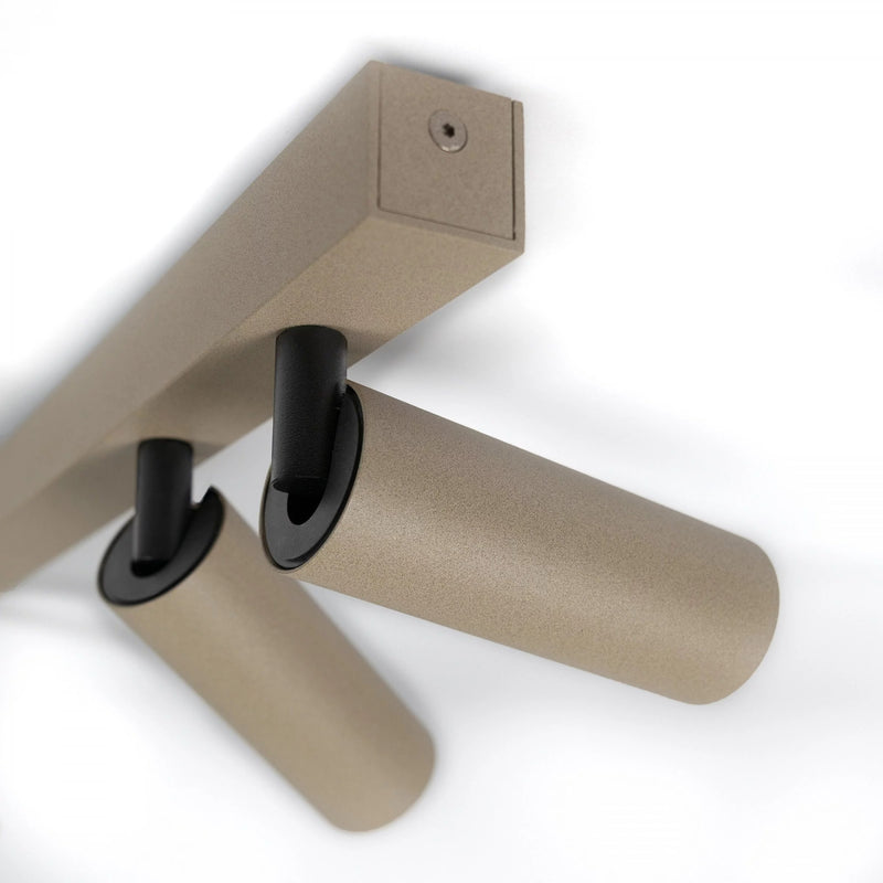 Vigo 6 Opbouwspot Champagne – Aluminium Plafondlamp met 6 GU10 Spots, Kantelbaar & Draaibaar