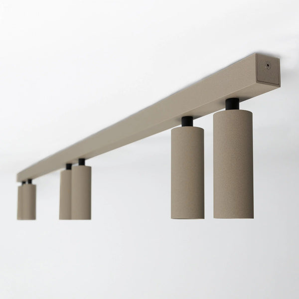 Vigo 6 Opbouwspot Champagne – Aluminium Plafondlamp met 6 GU10 Spots, Kantelbaar & Draaibaar