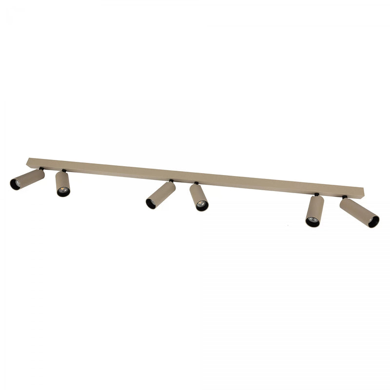 Vigo 6 Opbouwspot Champagne – Aluminium Plafondlamp met 6 GU10 Spots, Kantelbaar & Draaibaar