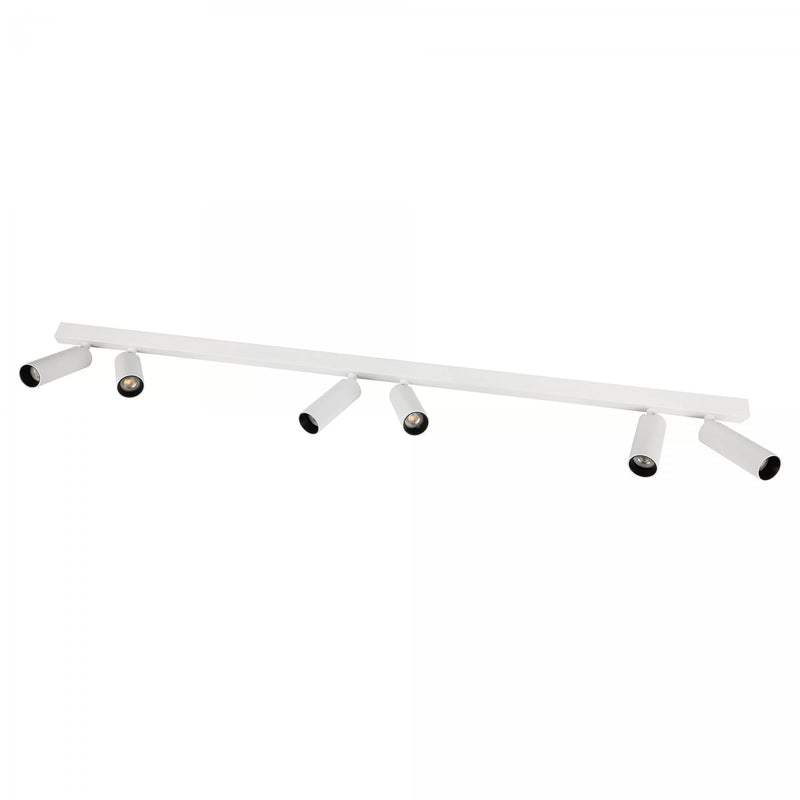 Vigo 6 Opbouwspot Wit – Aluminium Plafondlamp met 6 GU10 Spots, Kantelbaar & Draaibaar