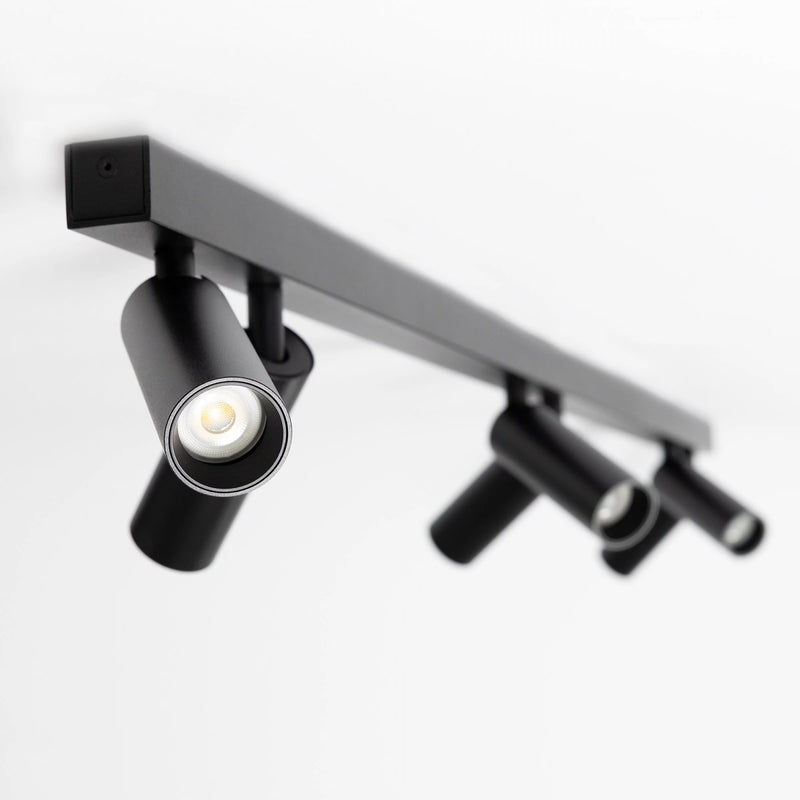 Vigo 6 Opbouwspot Zwart – Aluminium Plafondlamp met 6 GU10 Spots, Kantelbaar & Draaibaar