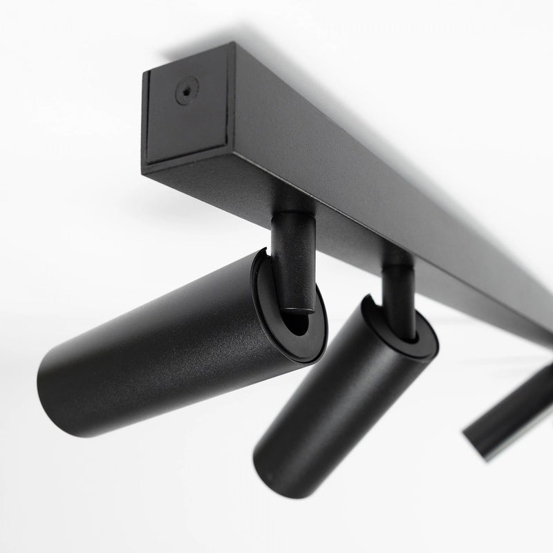 Vigo 6 Opbouwspot Zwart – Aluminium Plafondlamp met 6 GU10 Spots, Kantelbaar & Draaibaar