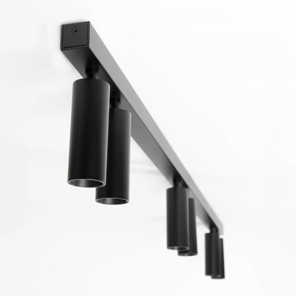 Vigo 6 Opbouwspot Zwart – Aluminium Plafondlamp met 6 GU10 Spots, Kantelbaar & Draaibaar