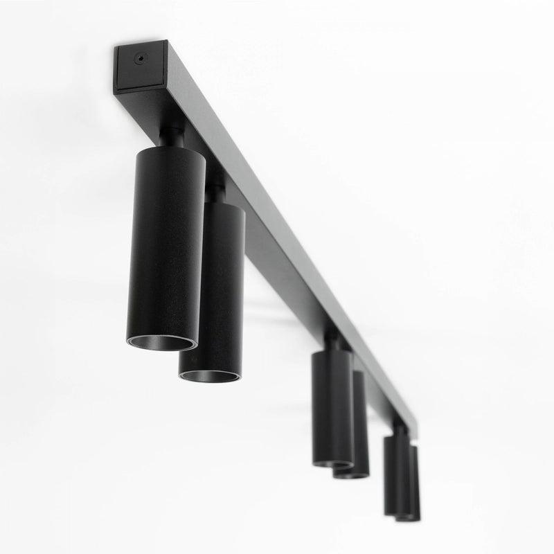 Vigo 6 Opbouwspot Zwart – Aluminium Plafondlamp met 6 GU10 Spots, Kantelbaar & Draaibaar