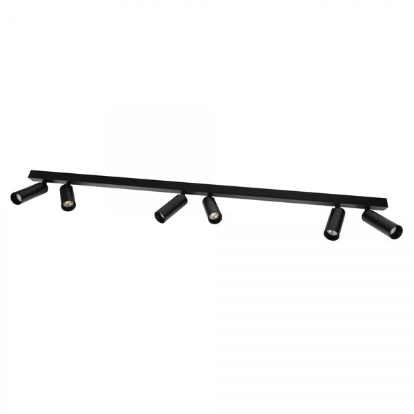 Vigo 6 Opbouwspot Zwart – Aluminium Plafondlamp met 6 GU10 Spots, Kantelbaar & Draaibaar