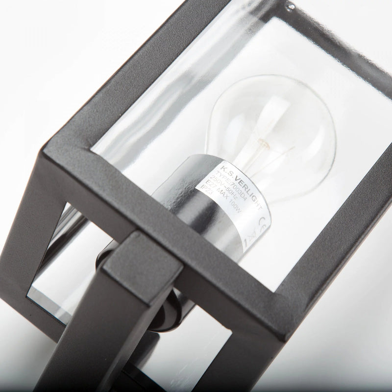 Wandlamp Huizen Zwart – Moderne RVS Buitenlamp met E27 Fitting