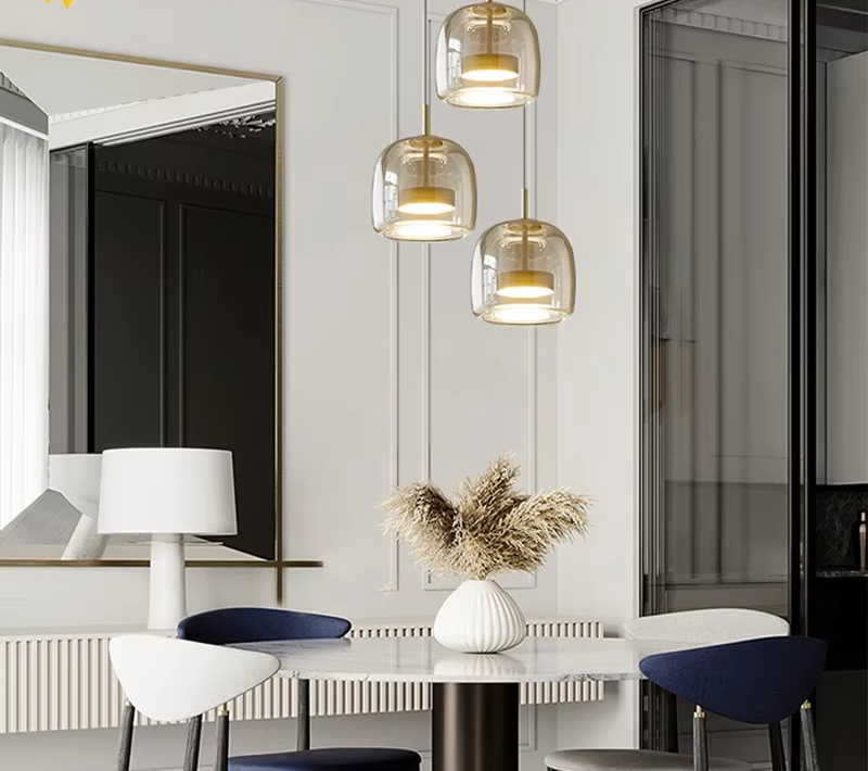 LumiGlow – Elegante Glassteen Hanglamp met LED-verlichting