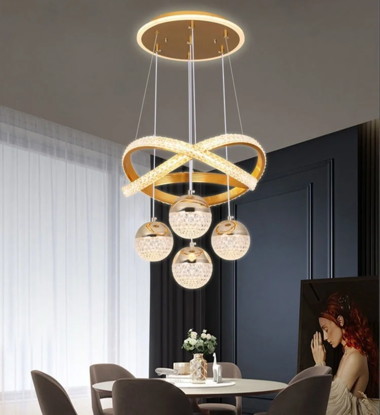 LumaCrest LED Hanglamp – Moderne Art Deco Sfeer voor Eetkamer en Woonruimte