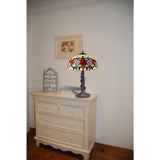 Alexandra Lighting - Rubber Voet Tafellamp Met Tiffany Scherm Diameter 40 Cm Rosy Serie
