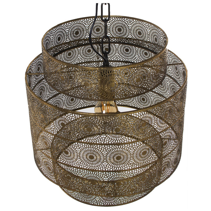 Alexandra Lifelike - Goud Metalen Plafondlamp, 1Xe27, Max.60W °39X39Cm, Kabel:95Cm