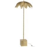J -Line Lamp Staand Kokosbladeren - Metaal - Goud