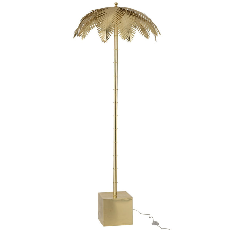 J -Line Lamp Staand Kokosbladeren - Metaal - Goud