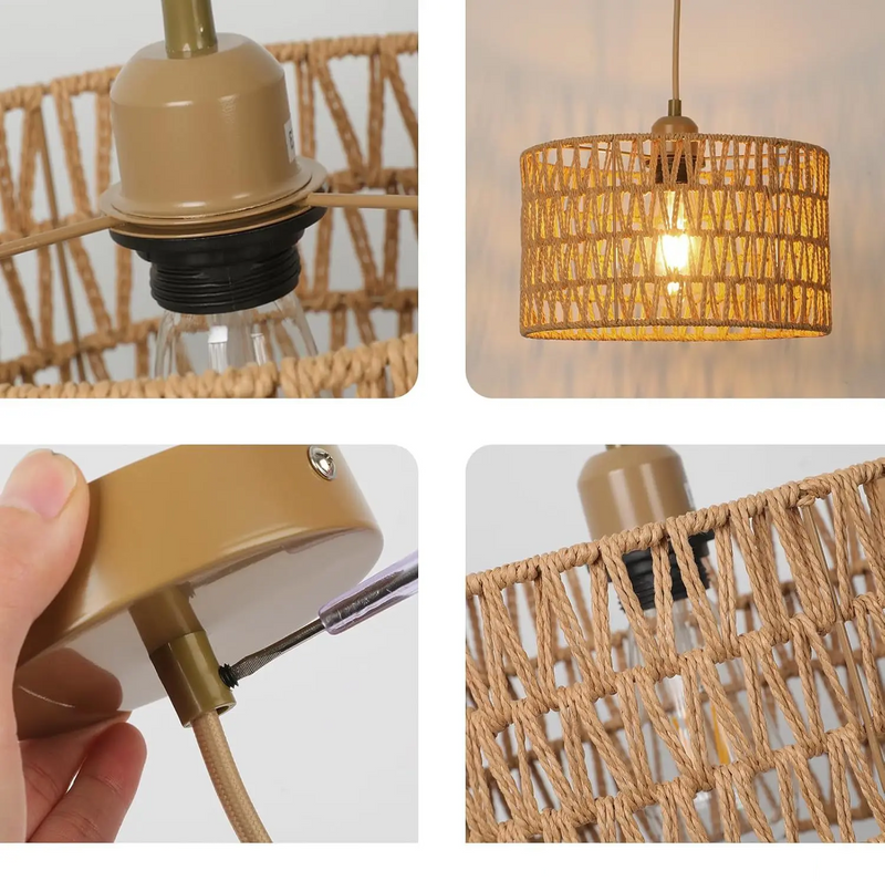 NaturaRiet Rieten Hanglamp – Authentieke Sfeer in een Modern Jasje