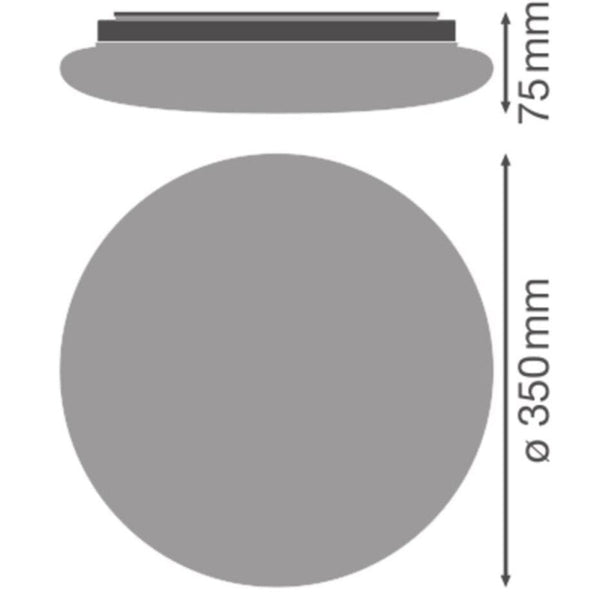 LED Bulkhead Surface Circulair 18W 1440lm - 830-850 CCT | 350mm - IP44 - Met Bewegings- En Lichtsensor