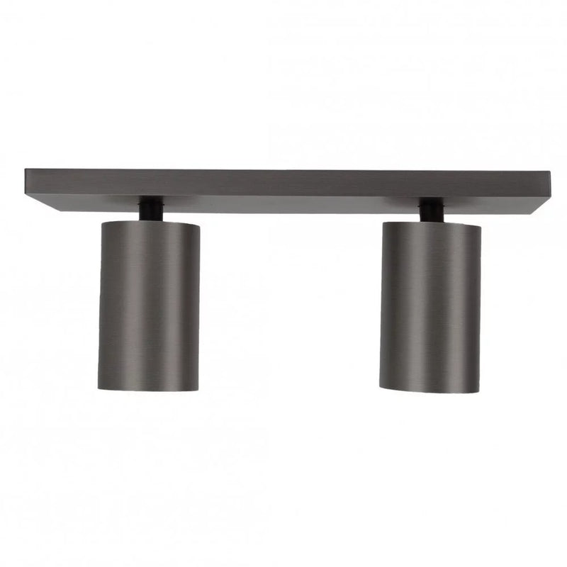 Lynn 2 Opbouwspot – Gun Metal Plafond- en Wandspot met Twee Lichtpunten, Verstelbaar