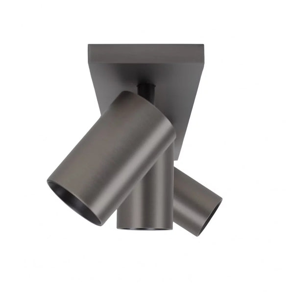 Lynn 3 Opbouwspot – Gun Metal Plafond- en Wandspot met Drie Lichtpunten, Verstelbaar
